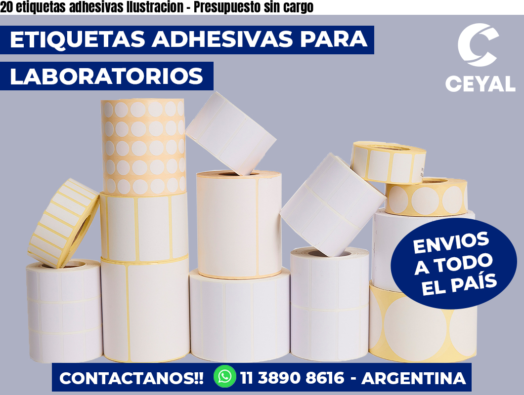20 etiquetas adhesivas Ilustracion - Presupuesto sin cargo