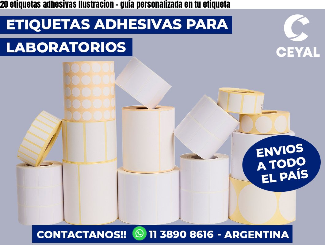 20 etiquetas adhesivas Ilustracion - guía personalizada en tu etiqueta