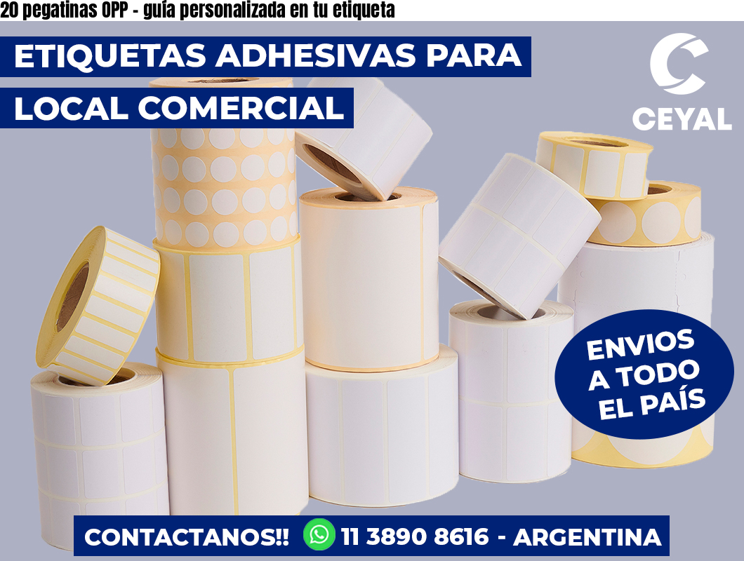 20 pegatinas OPP - guía personalizada en tu etiqueta