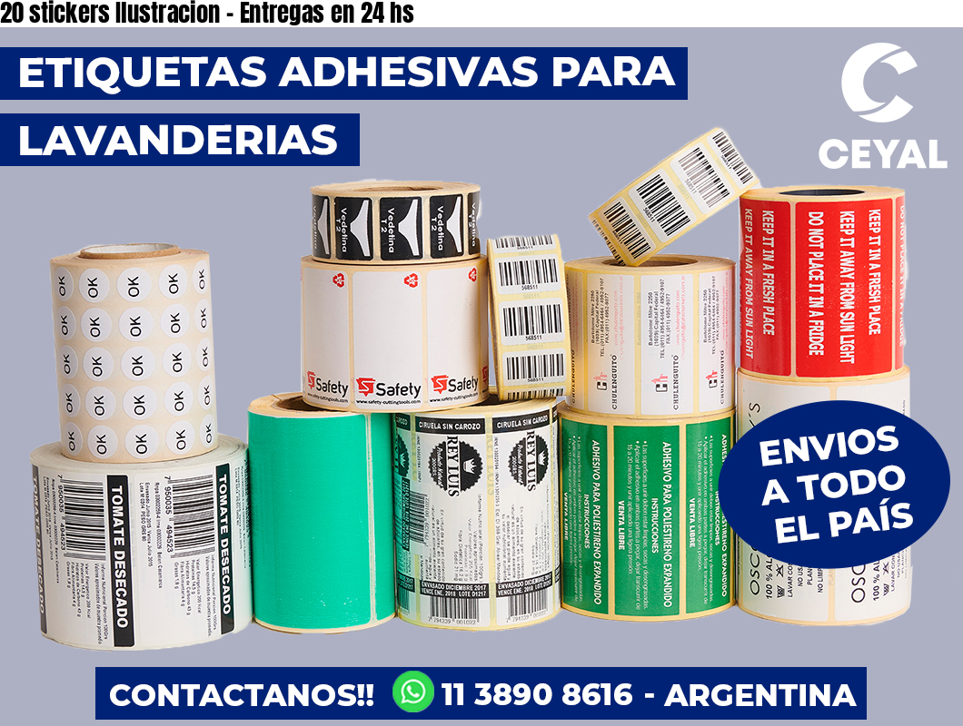 20 stickers Ilustracion – Entregas en 24 hs