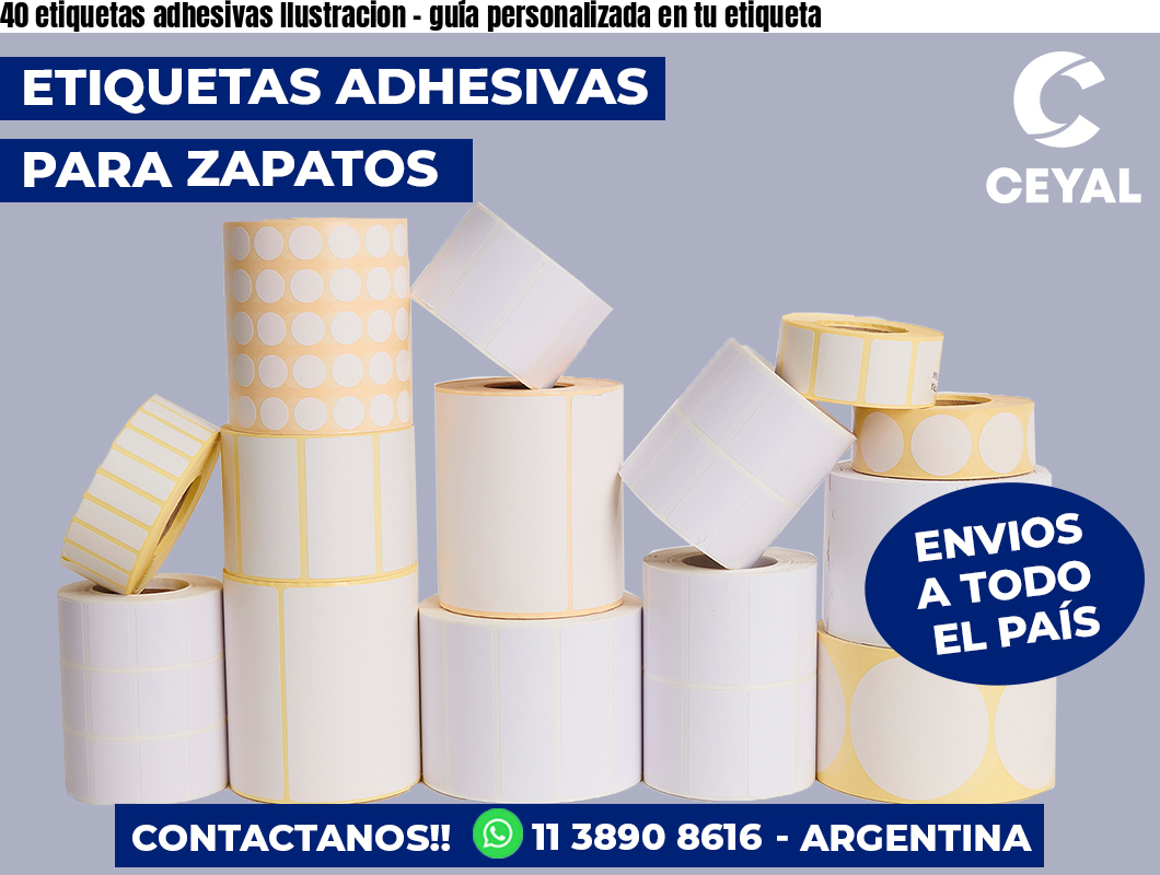 40 etiquetas adhesivas Ilustracion - guía personalizada en tu etiqueta