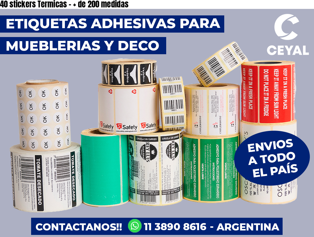 40 stickers Termicas - + de 200 medidas