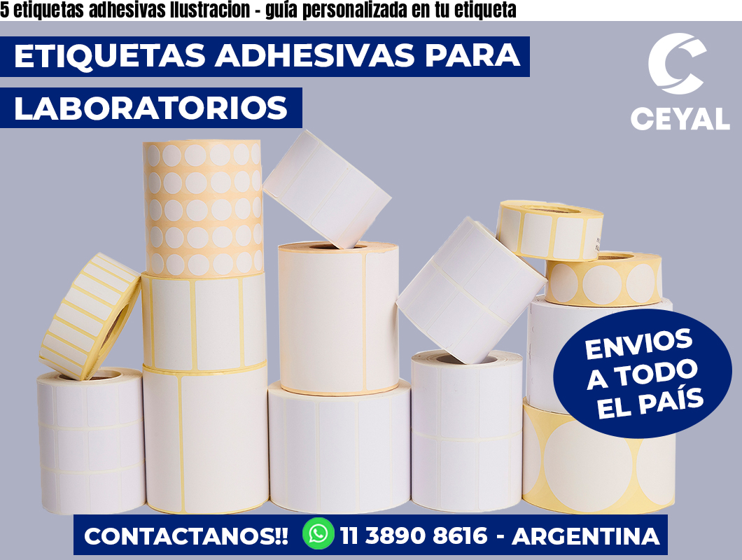 5 etiquetas adhesivas Ilustracion – guía personalizada en tu etiqueta