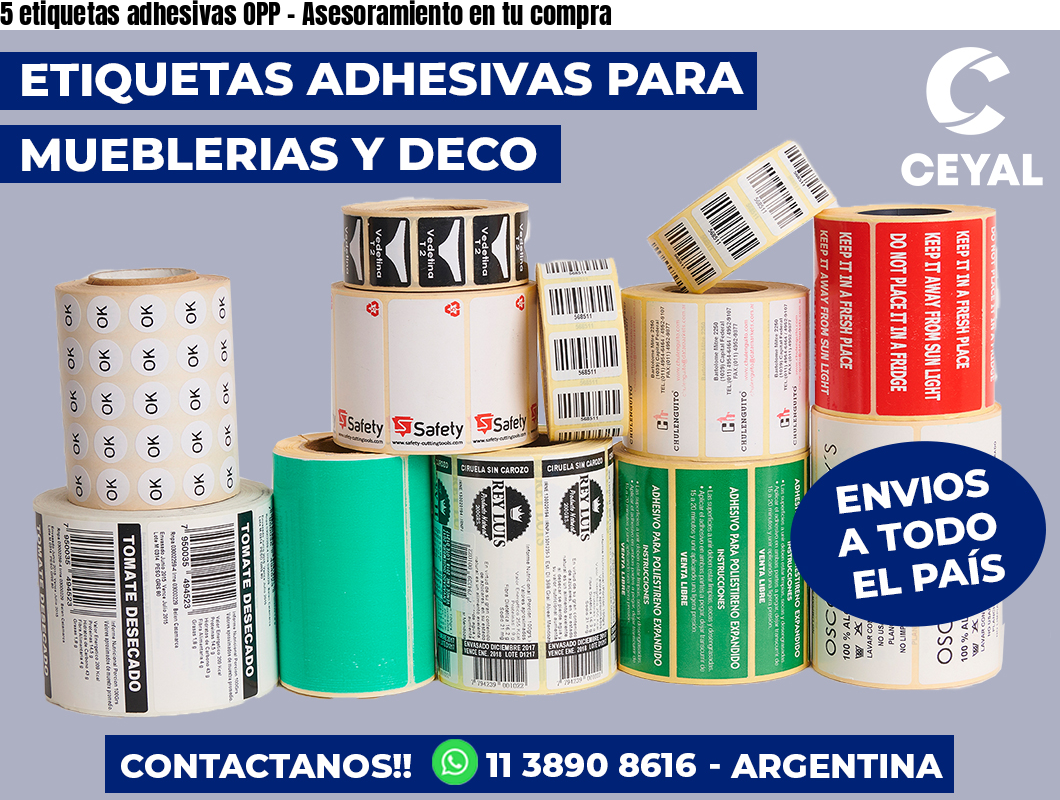 5 etiquetas adhesivas OPP – Asesoramiento en tu compra