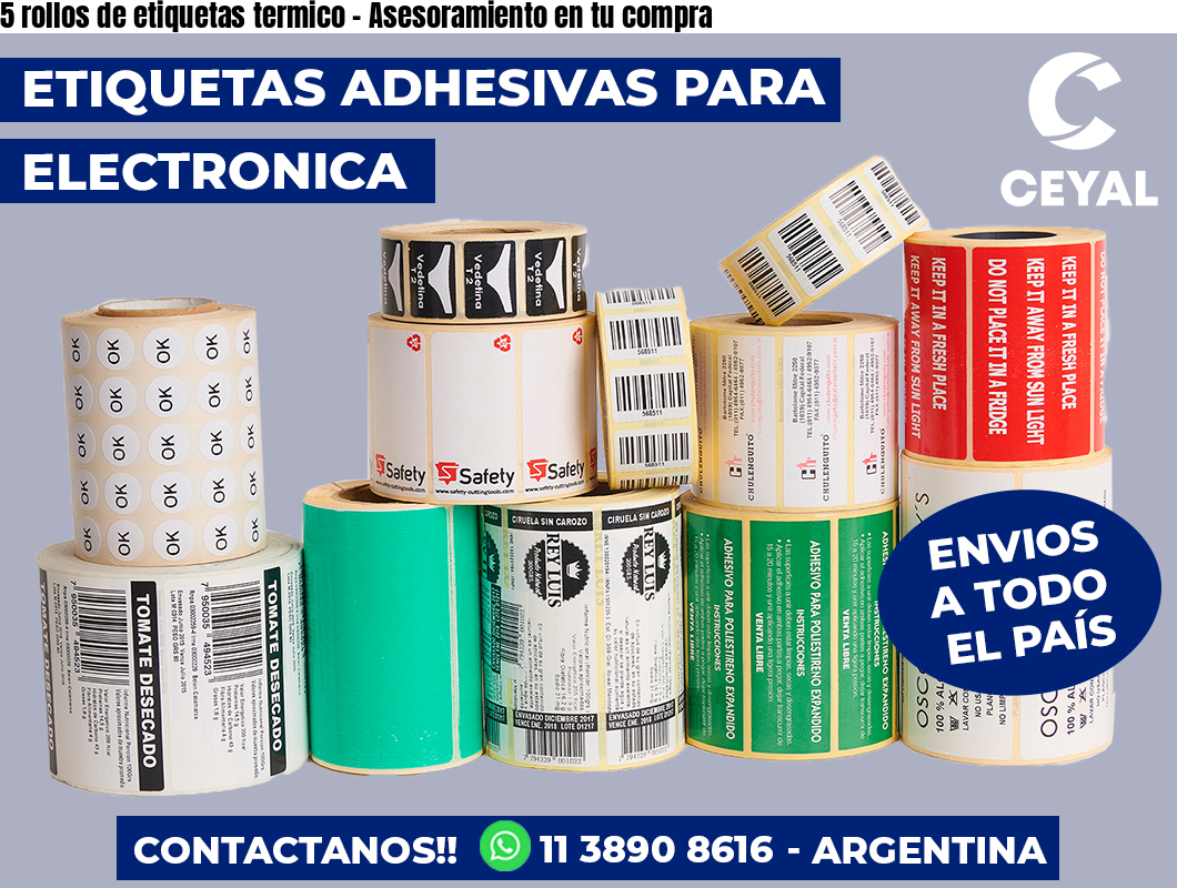 5 rollos de etiquetas termico – Asesoramiento en tu compra