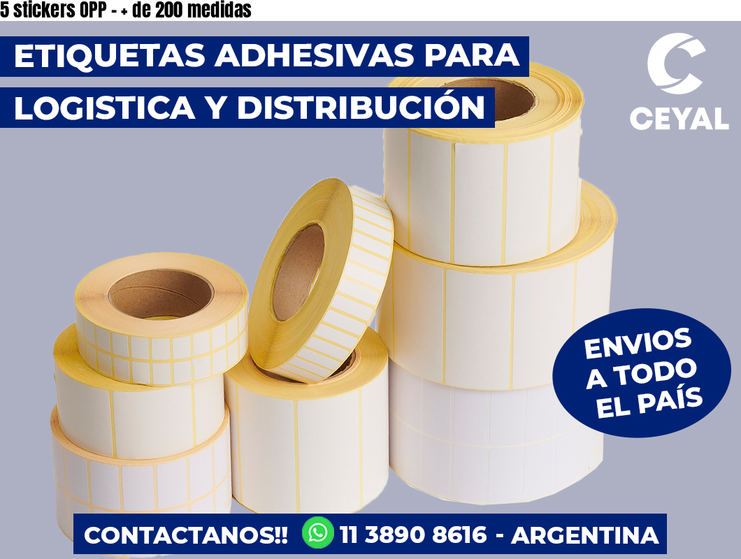 5 stickers OPP - + de 200 medidas