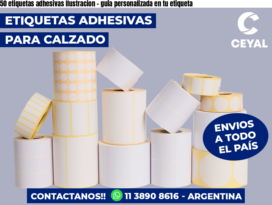 50 etiquetas adhesivas Ilustracion - guía personalizada en tu etiqueta