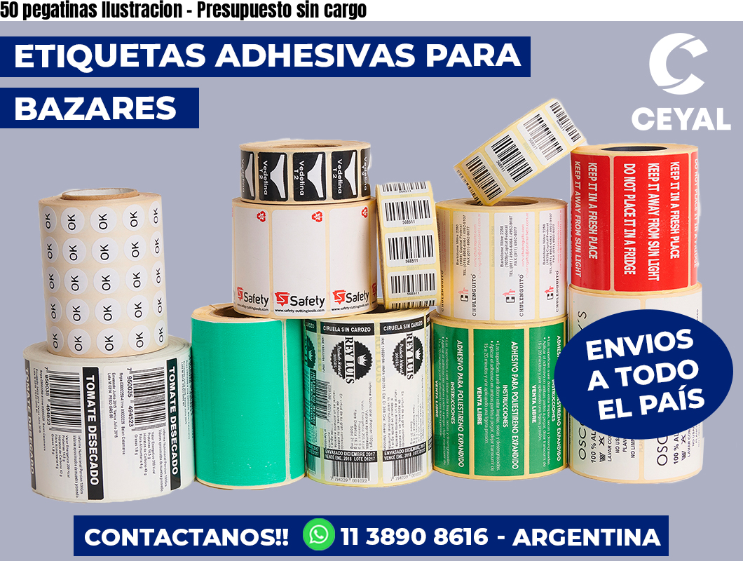 50 pegatinas Ilustracion - Presupuesto sin cargo