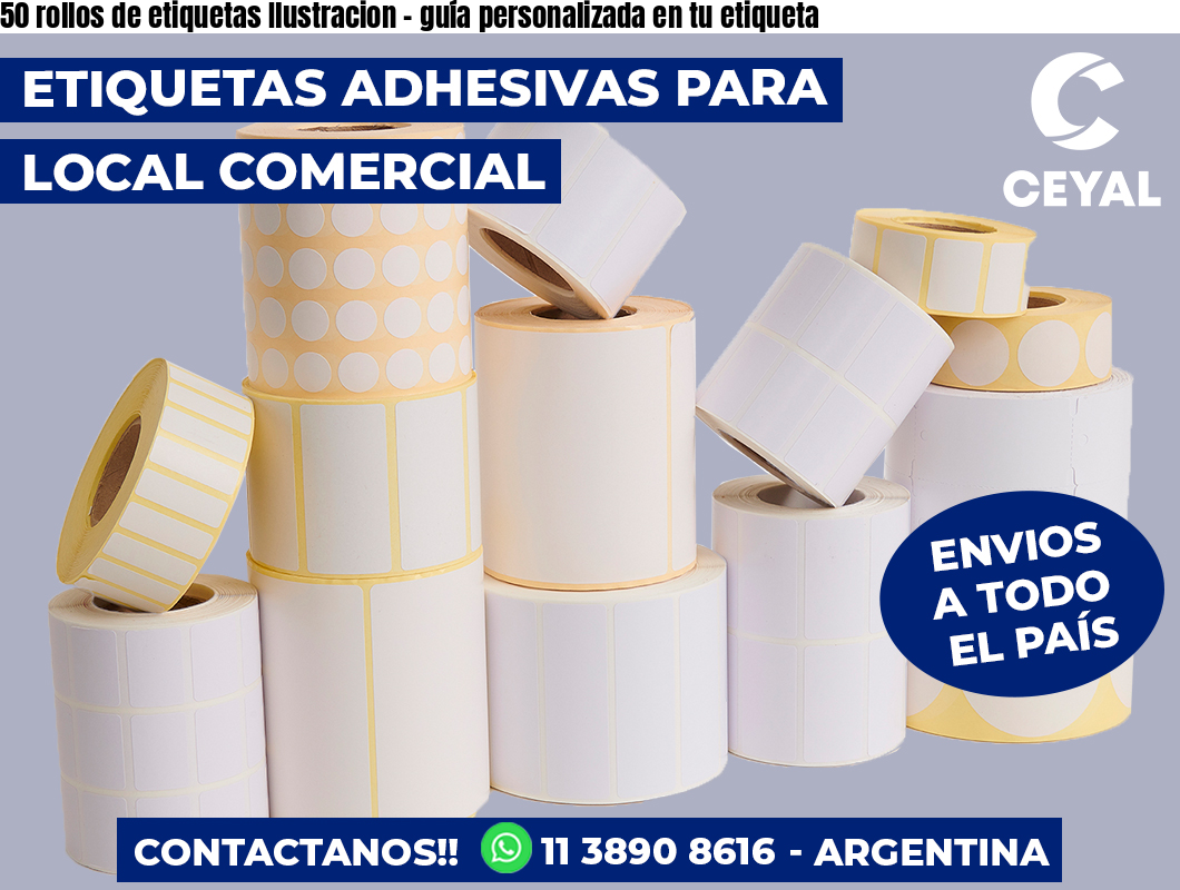 50 rollos de etiquetas Ilustracion – guía personalizada en tu etiqueta