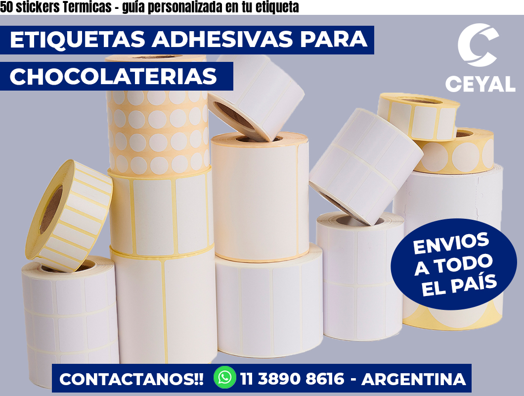 50 stickers Termicas - guía personalizada en tu etiqueta