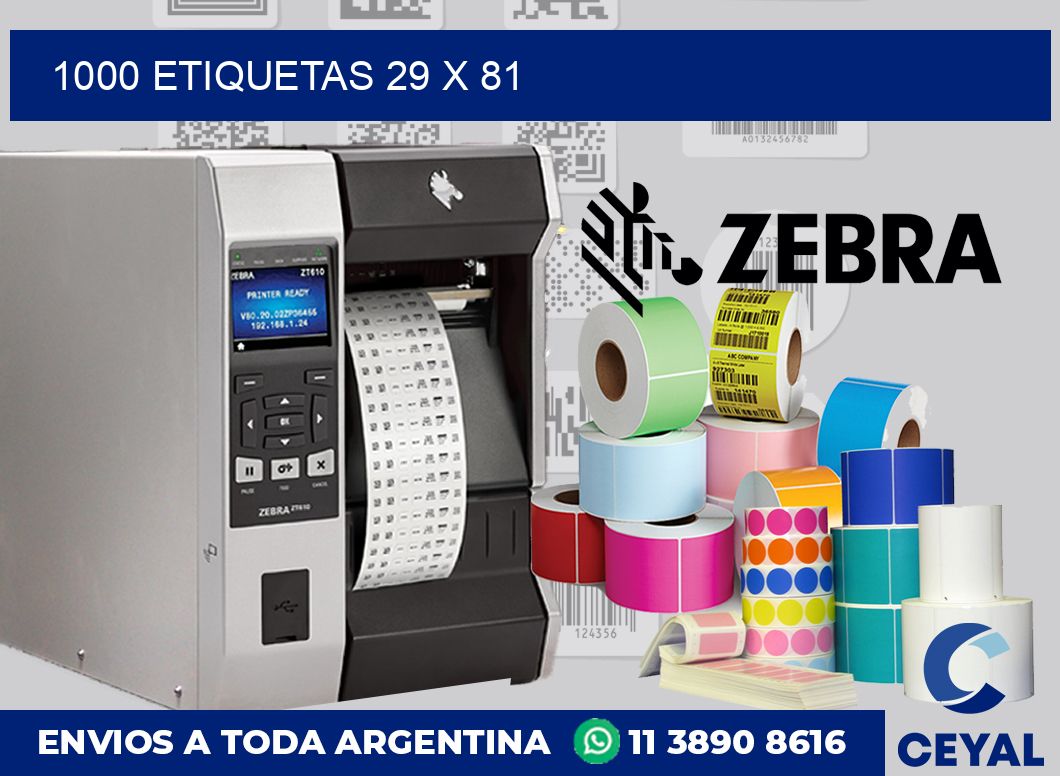 1000 etiquetas 29 x 81