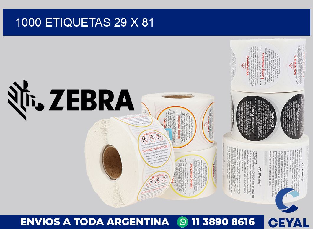 1000 etiquetas 29 x 81