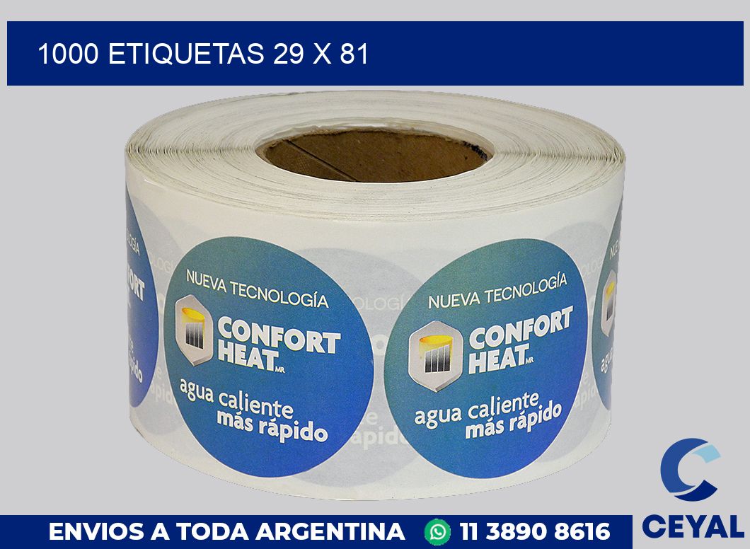 1000 etiquetas 29 x 81