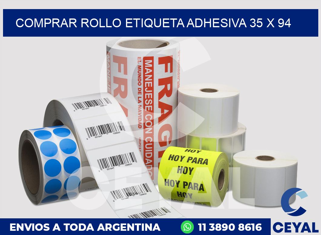 Comprar rollo etiqueta adhesiva 35 x 94