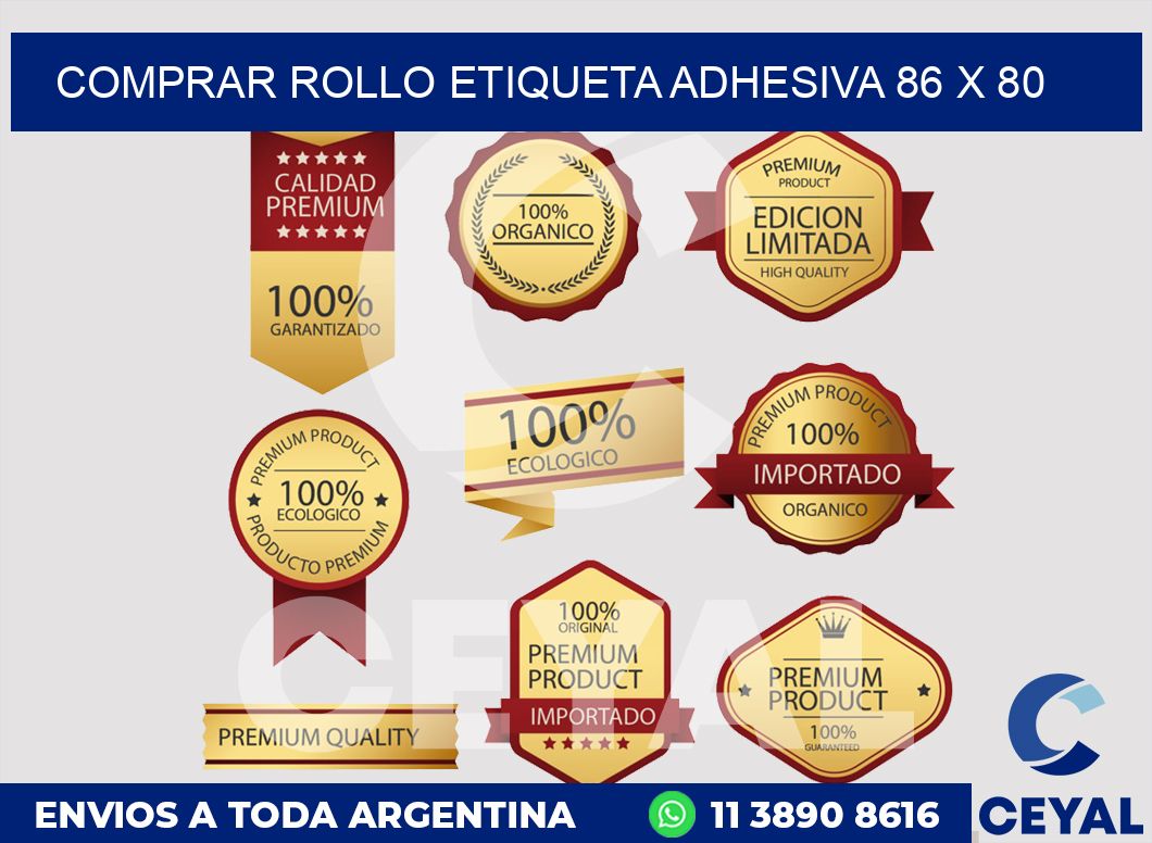 Comprar rollo etiqueta adhesiva 86 x 80