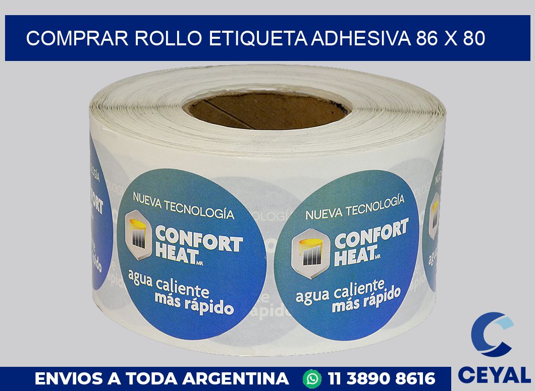 Comprar rollo etiqueta adhesiva 86 x 80