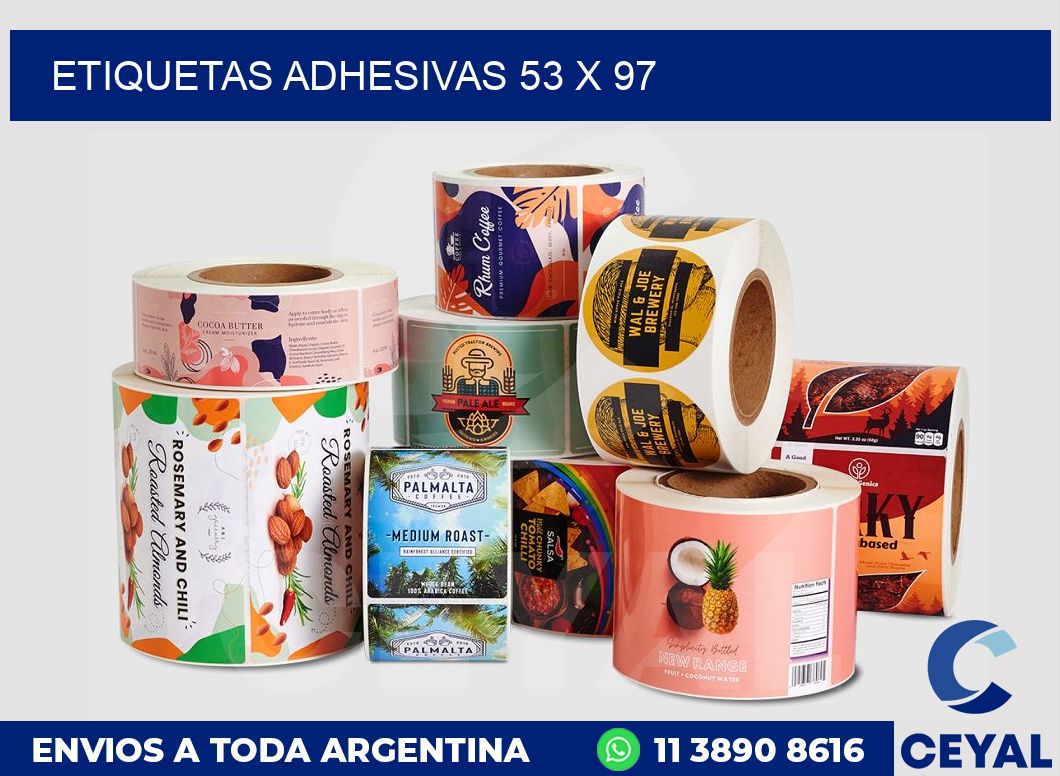 etiquetas adhesivas 53 x 97
