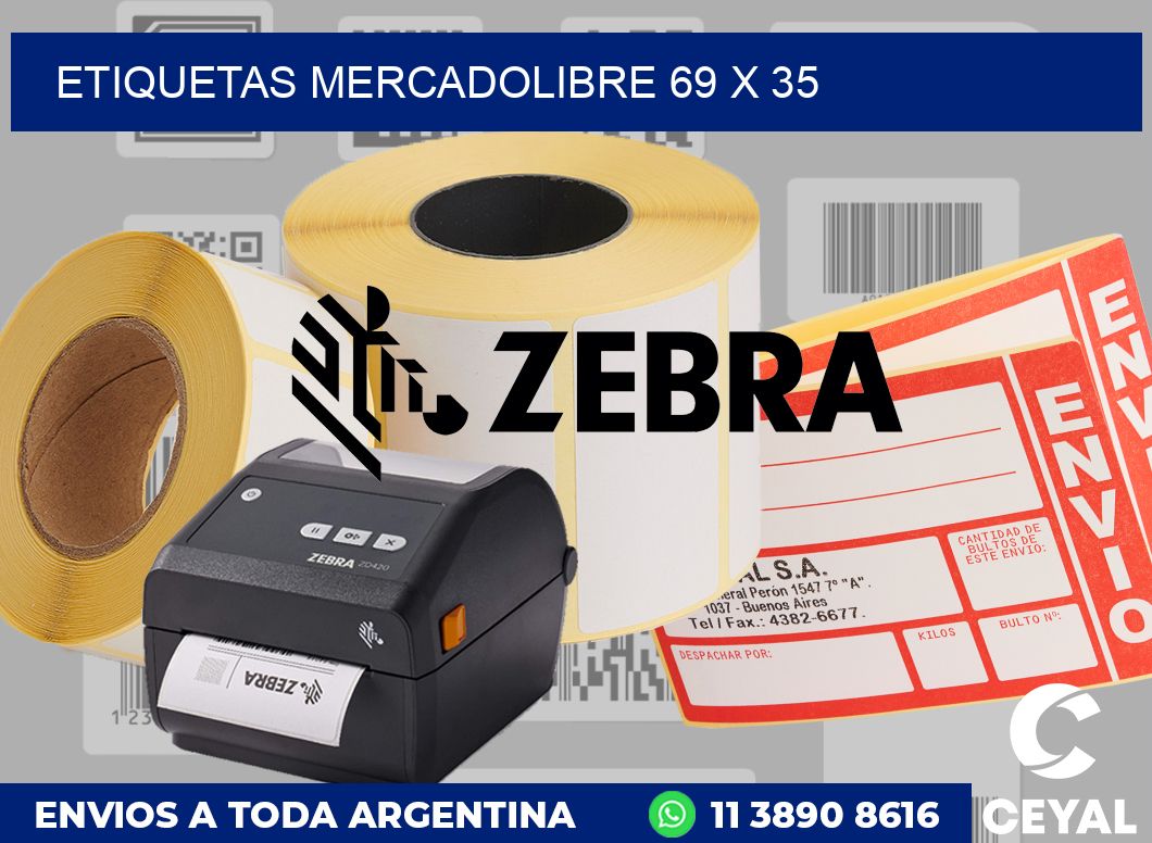 etiquetas mercadolibre 69 x 35