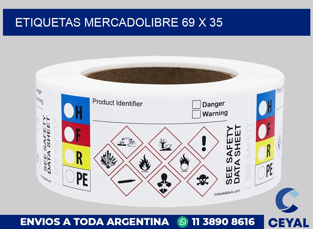 etiquetas mercadolibre 69 x 35