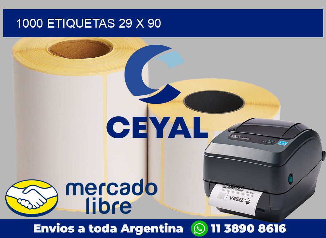 1000 etiquetas 29 x 90