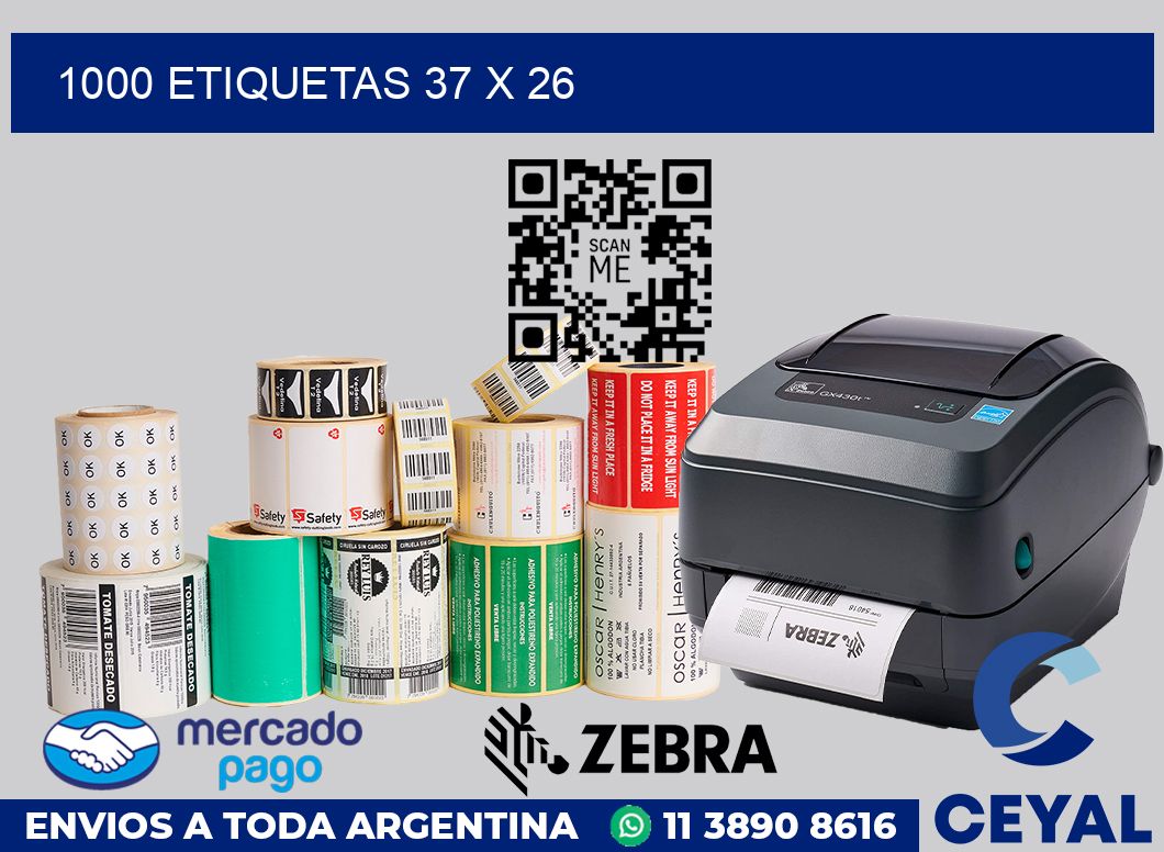 1000 etiquetas 37 x 26
