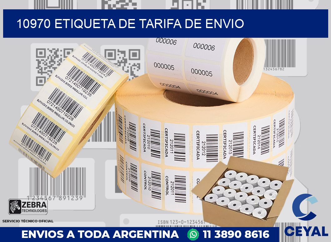 10970 Etiqueta de tarifa de envio