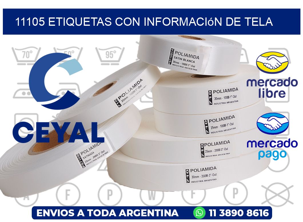 11105 Etiquetas con información de tela