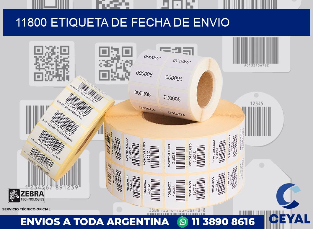11800 Etiqueta de fecha de envio