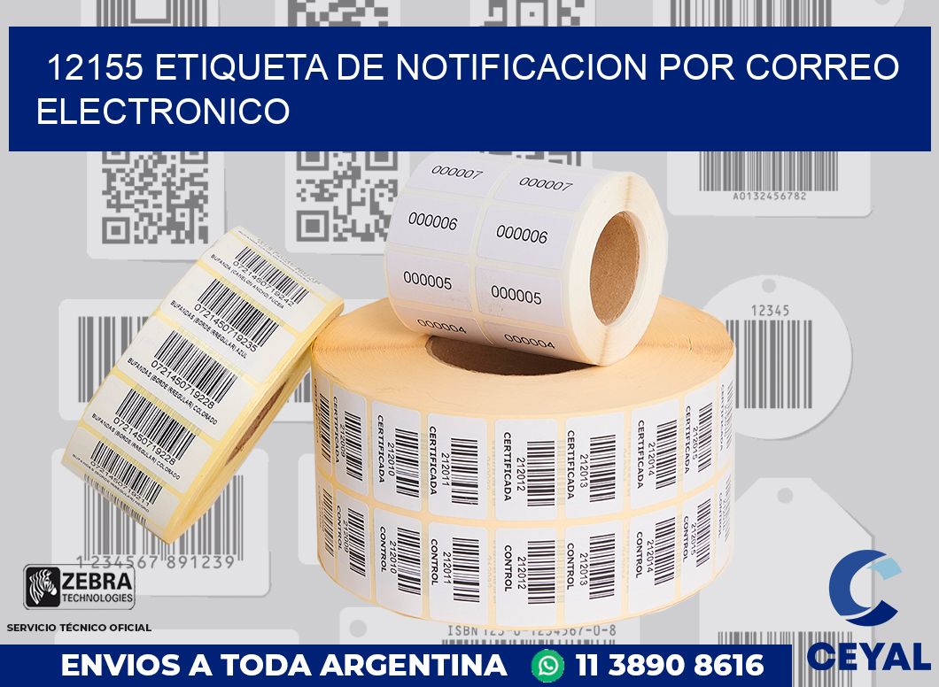 12155 Etiqueta de notificacion por correo electronico