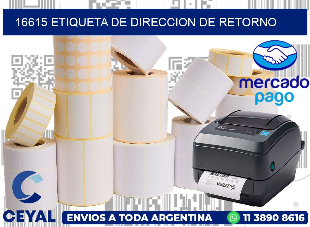 16615 Etiqueta de direccion de retorno