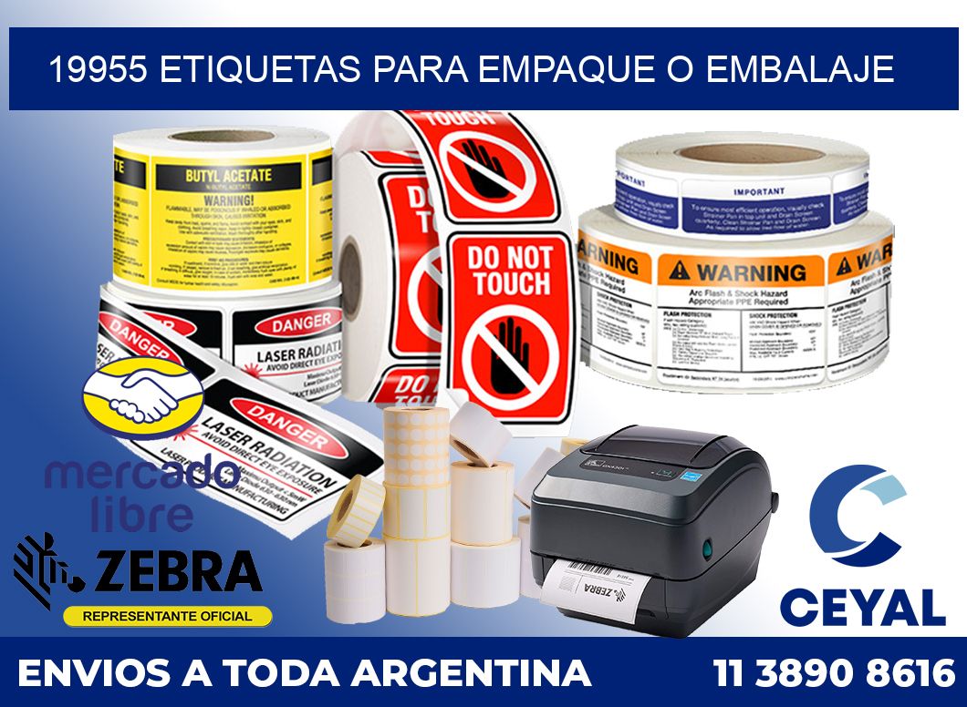 19955 Etiquetas para empaque o embalaje