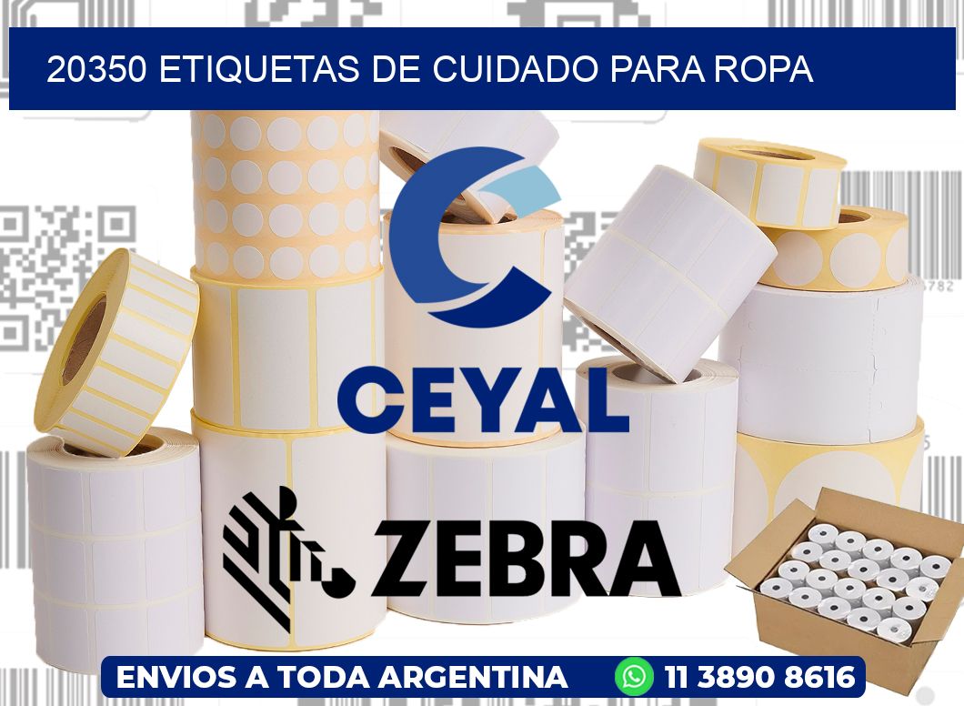 20350 Etiquetas de cuidado para ropa