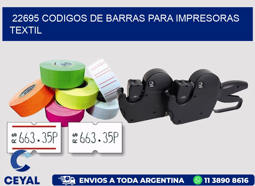 22695 codigos de barras para impresoras textil