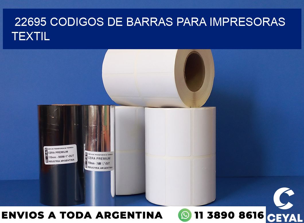 22695 codigos de barras para impresoras textil