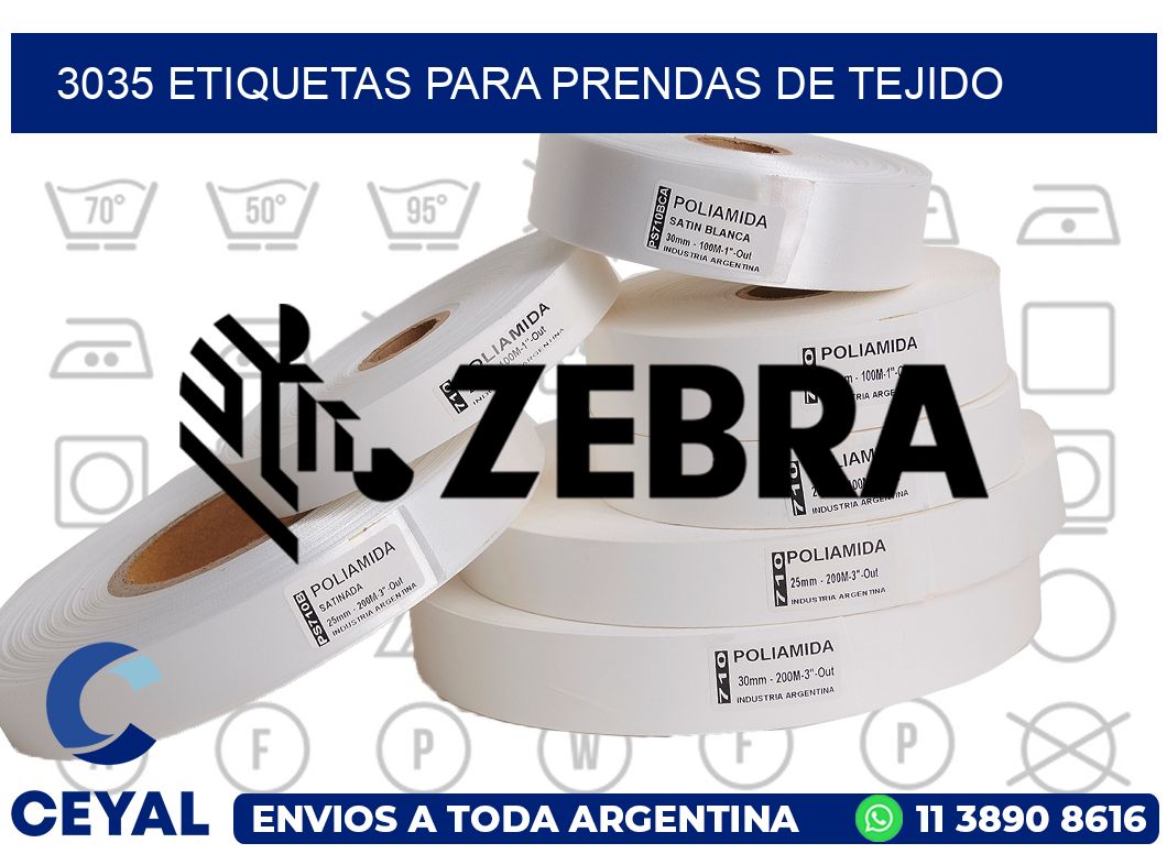 3035 Etiquetas para prendas de tejido