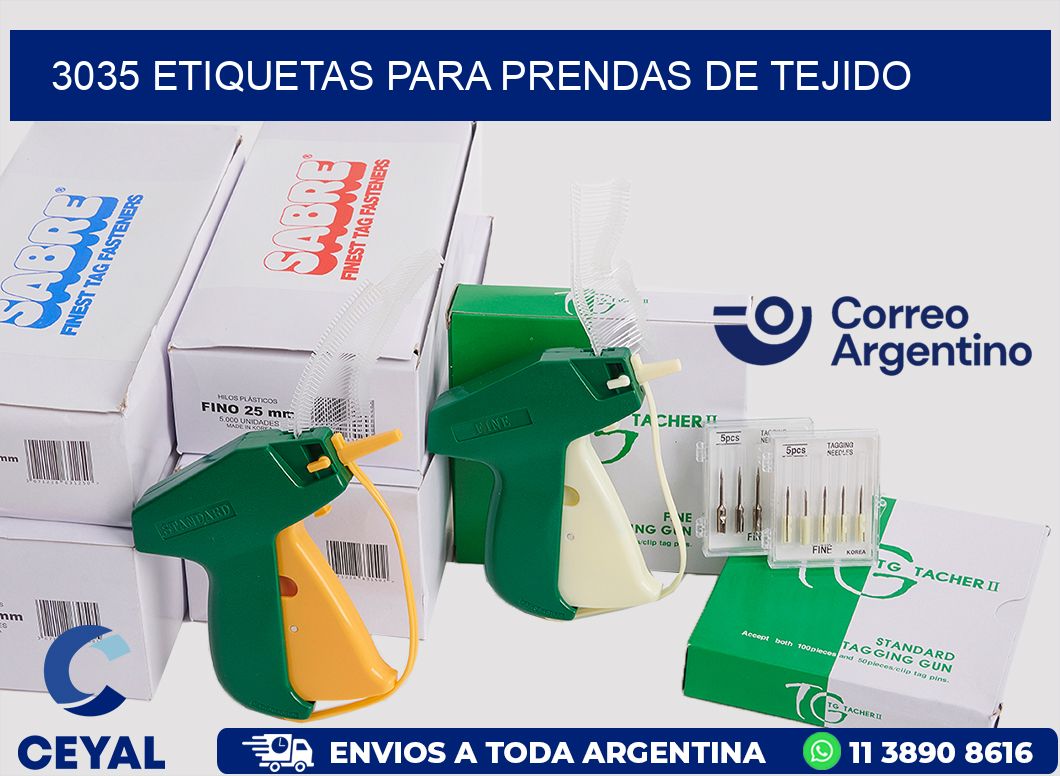 3035 Etiquetas para prendas de tejido