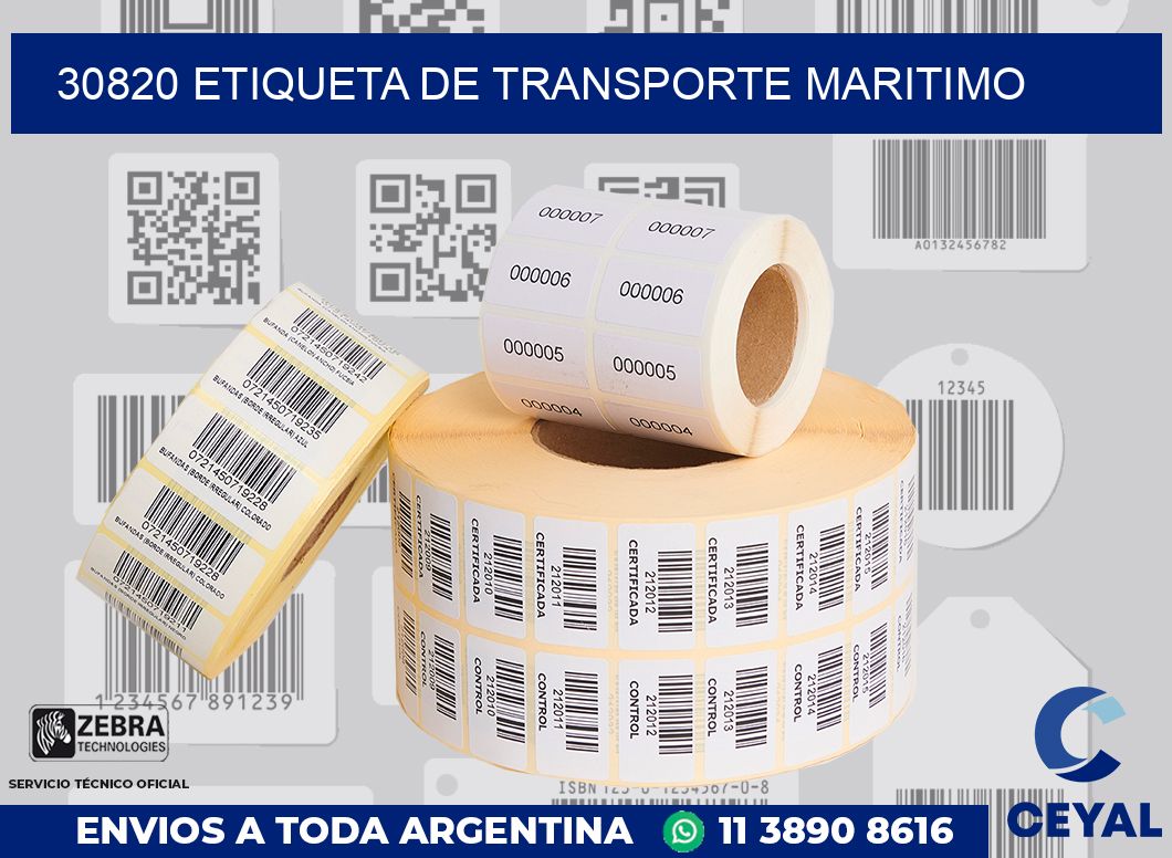 30820 Etiqueta de transporte maritimo