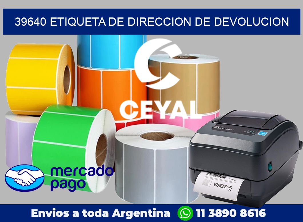 39640 Etiqueta de direccion de devolucion