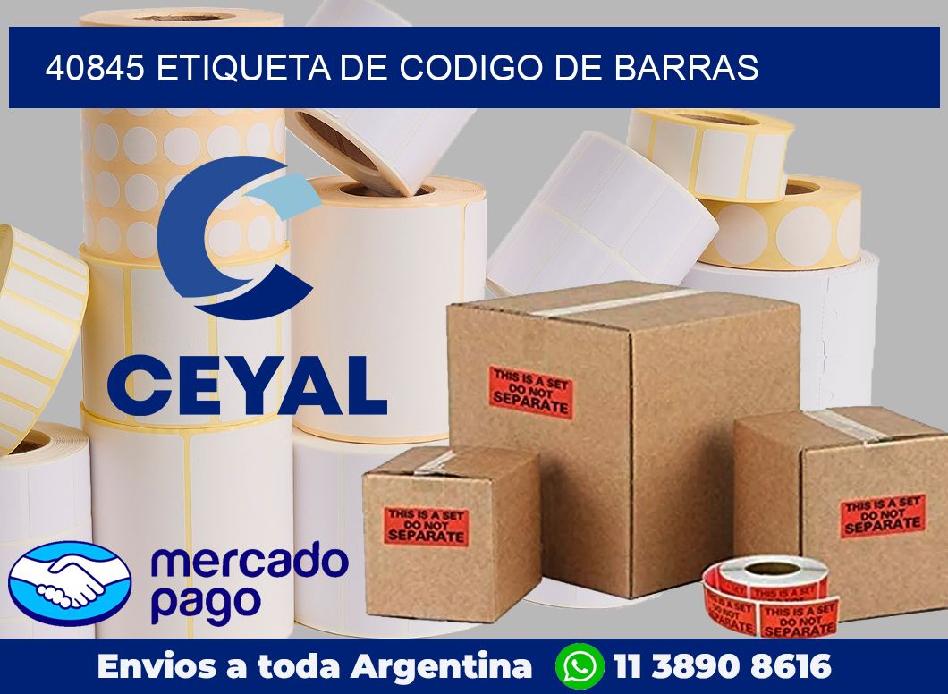 40845 Etiqueta de codigo de barras