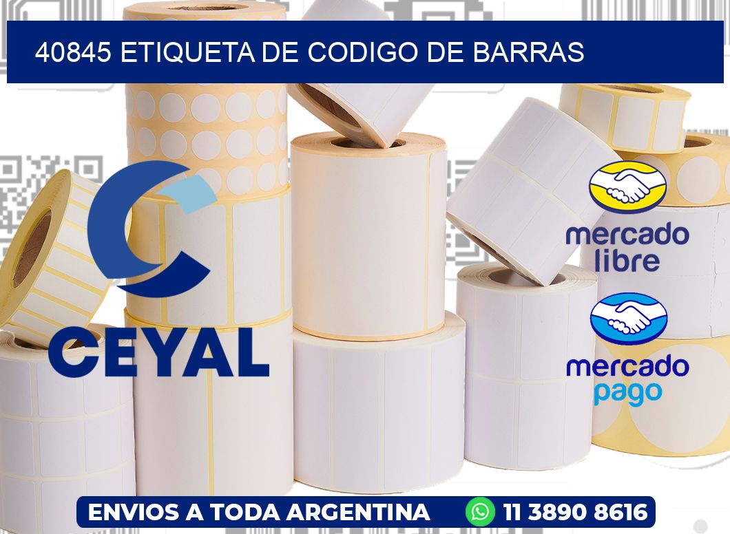 40845 Etiqueta de codigo de barras