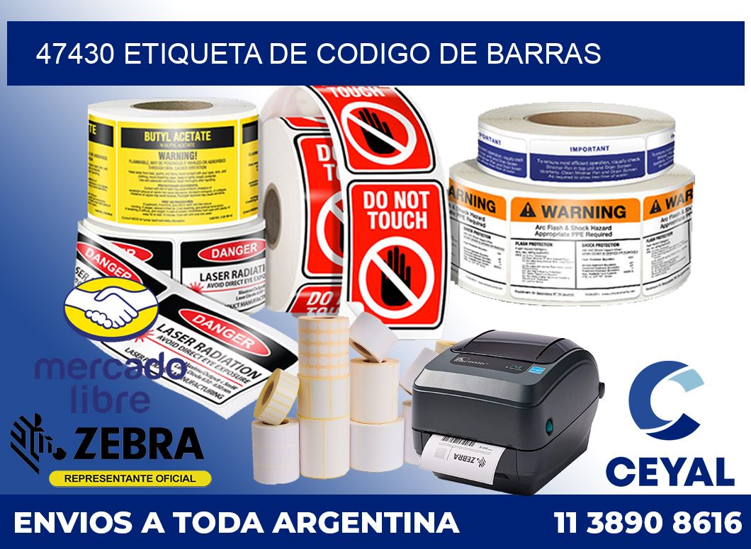 47430 Etiqueta de codigo de barras