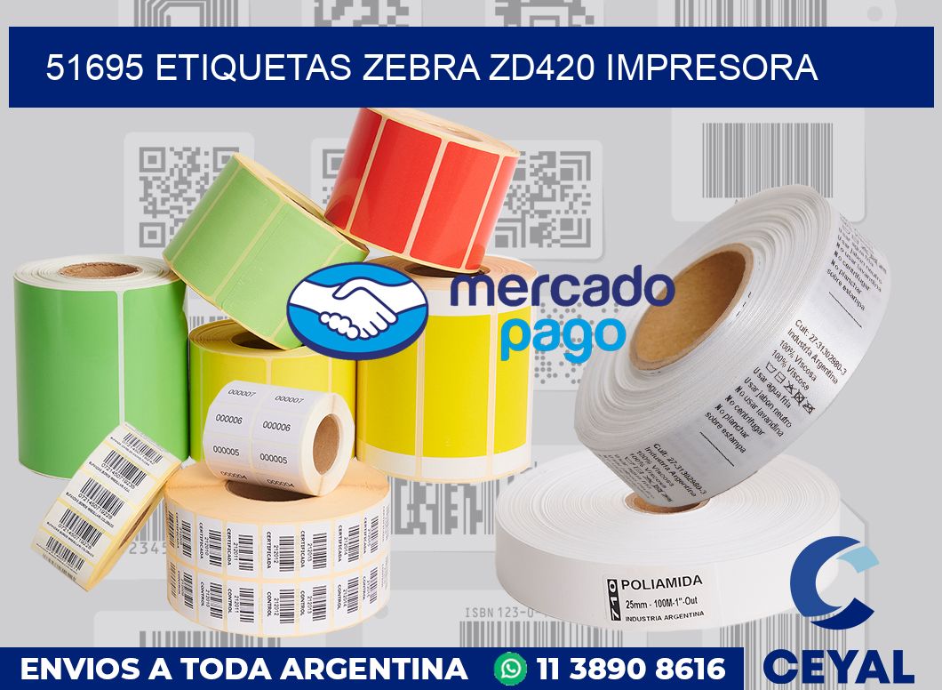 51695 etiquetas Zebra zd420 impresora