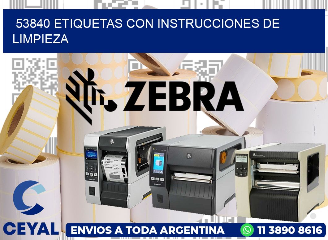 53840 Etiquetas con instrucciones de Limpieza