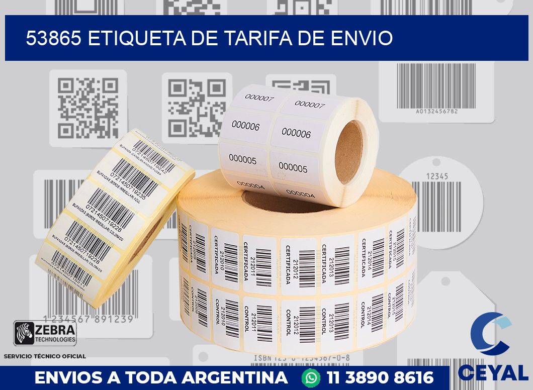 53865 Etiqueta de tarifa de envio