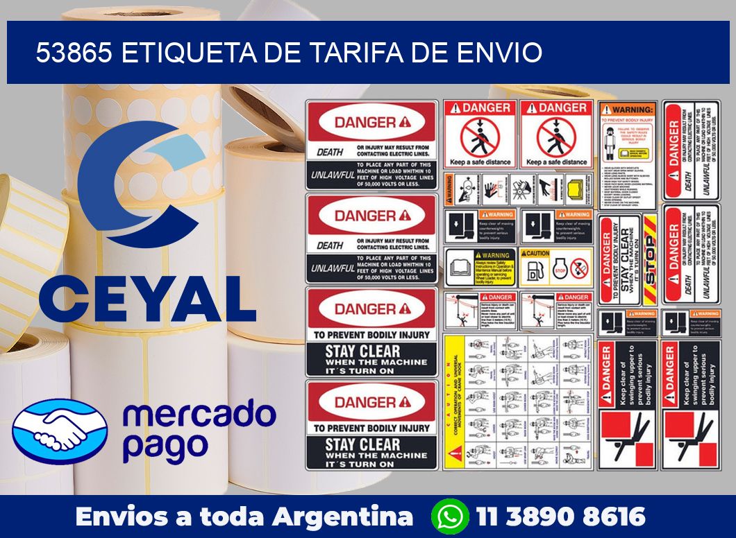 53865 Etiqueta de tarifa de envio