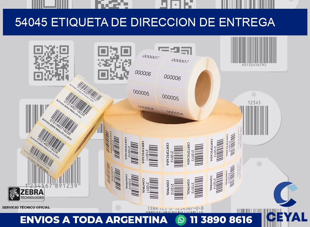 54045 Etiqueta de direccion de entrega