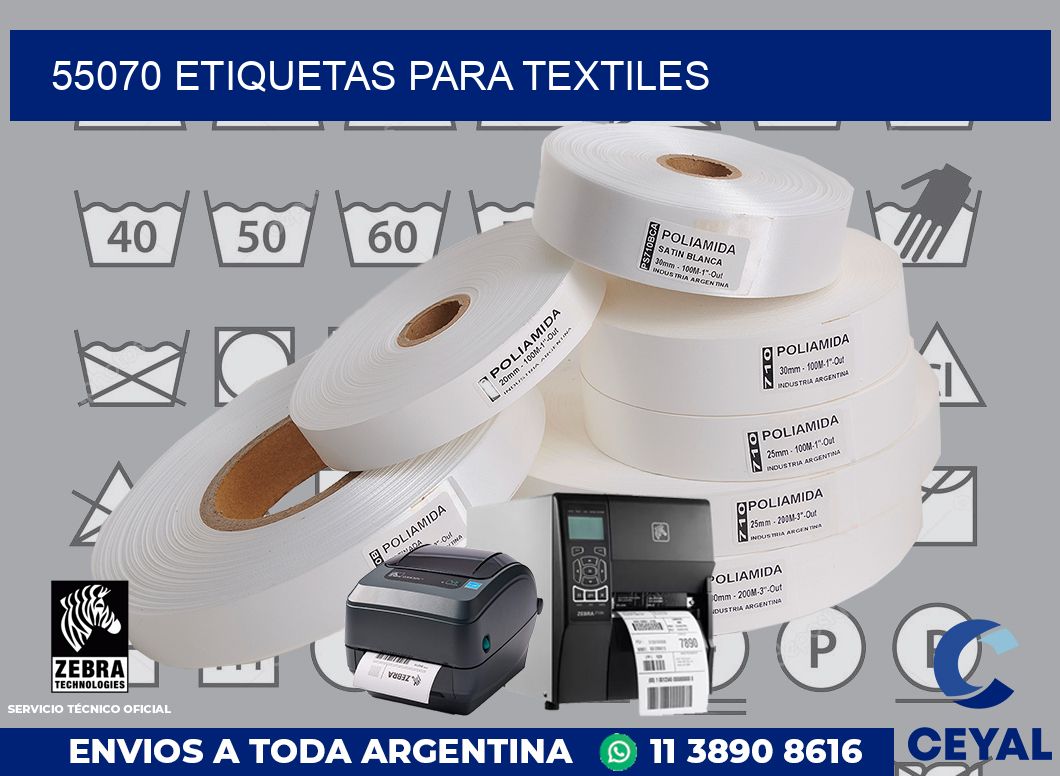 55070 etiquetas para textiles