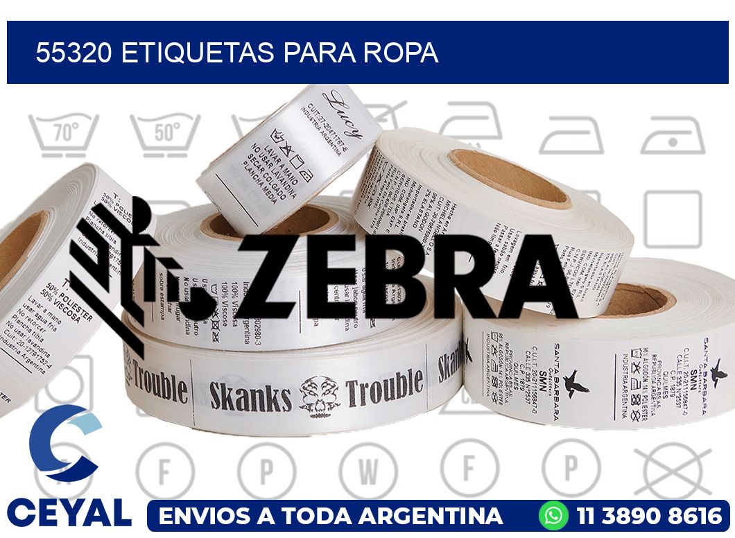 55320 Etiquetas para ropa