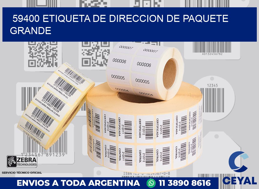 59400 Etiqueta de direccion de paquete grande