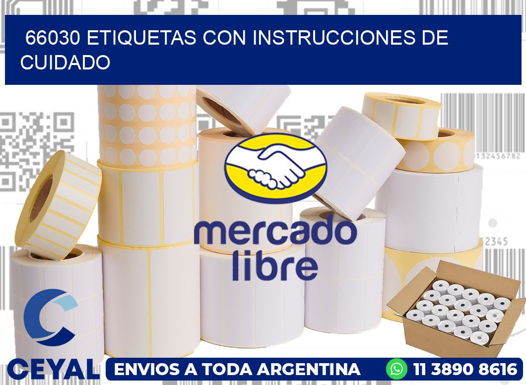 66030 Etiquetas con instrucciones de cuidado